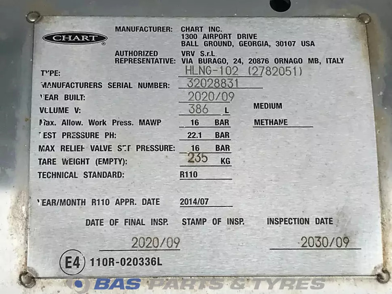 Scania LNG tank Scania 352 Liter 2574686 - Fuel tank for Truck: picture 5 Scania LNG tank Scania 352 Liter 2574686 - Fuel tank for Truck: picture 5