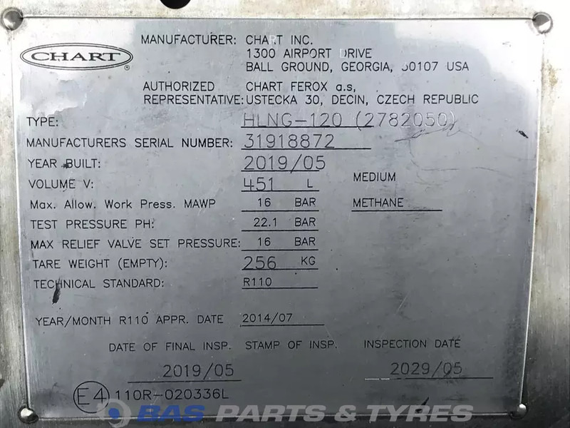 Scania LNG tank Scania 406 Liter 2782050 - Fuel tank for Truck: picture 5 Scania LNG tank Scania 406 Liter 2782050 - Fuel tank for Truck: picture 5