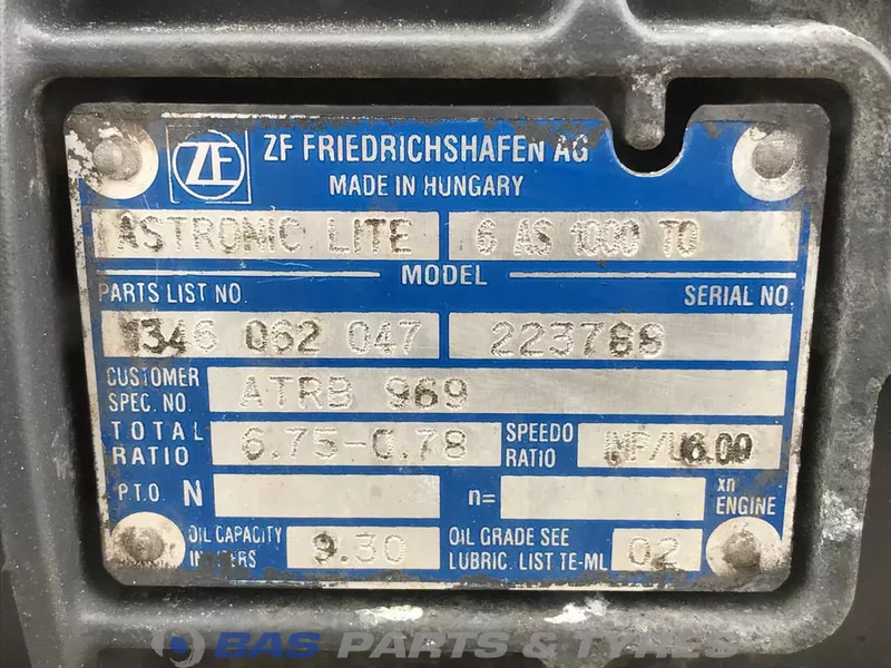 ZF LF Euro 6 DAF 6AS1000 TO Versnellingsbak 6AS1000 TO - Gearbox for Truck: picture 5 ZF LF Euro 6 DAF 6AS1000 TO Versnellingsbak 6AS1000 TO - Gearbox for Truck: picture 5