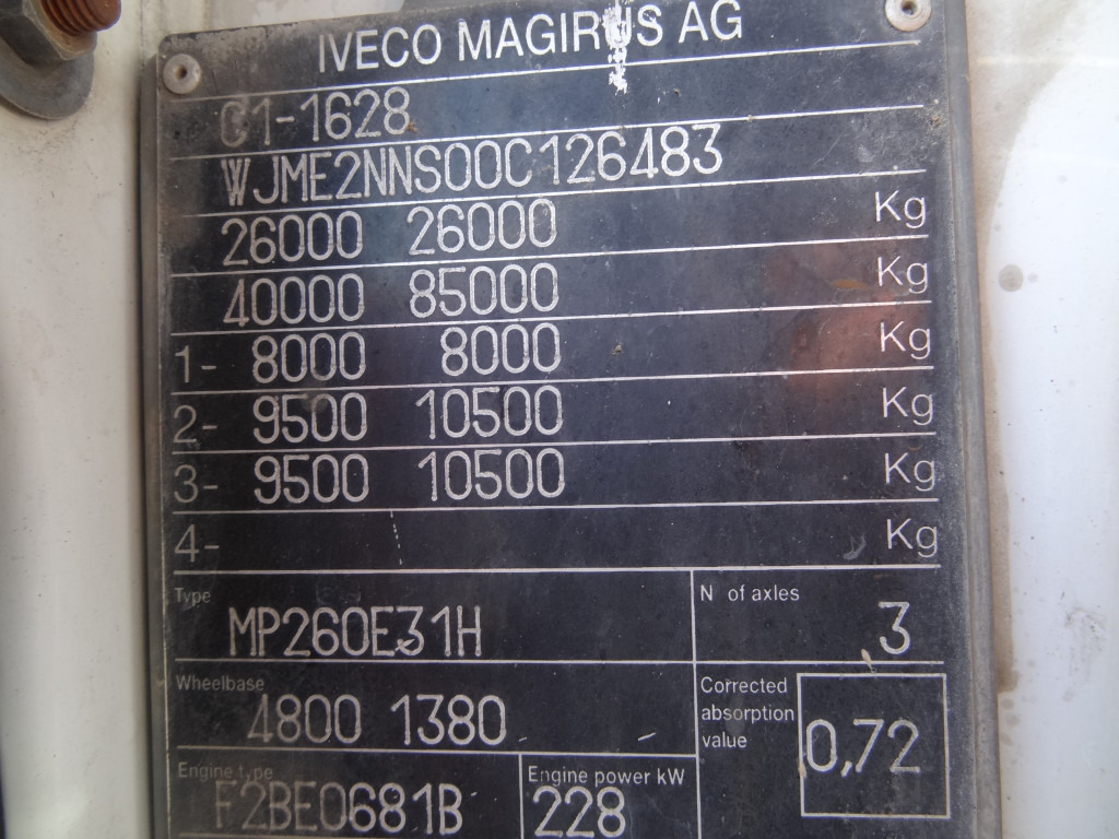 Iveco EuroTrakker 260E31 6X4 Palfinger 36002 - Crane truck, Dropside/ Flatbed truck: picture 3 Iveco EuroTrakker 260E31 6X4 Palfinger 36002 - Crane truck, Dropside/ Flatbed truck: picture 3