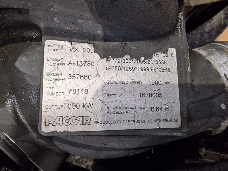 DAF MX300S2 XF105 EUR4 Engine (Truck) - Engine for Truck: picture 2 DAF MX300S2 XF105 EUR4 Engine (Truck) - Engine for Truck: picture 2