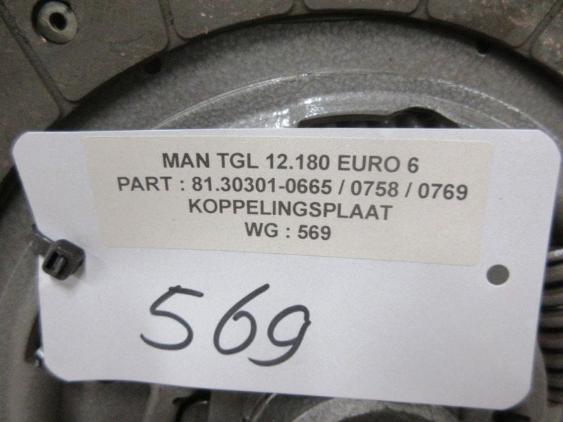MAN TGL KOPPELINGSPLAAT 81.30301-0665 / 0758 / 0769 EURO 6 - Clutch and parts for Truck: picture 3 MAN TGL KOPPELINGSPLAAT 81.30301-0665 / 0758 / 0769 EURO 6 - Clutch and parts for Truck: picture 3
