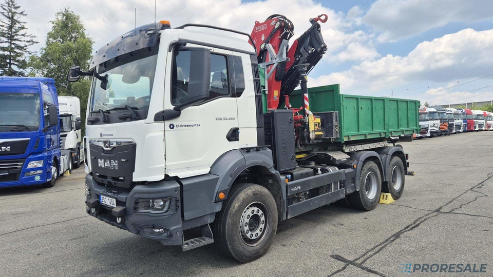 MAN TGS 480 6x4 EURO 6 / EVERLIFT kontejner + hydraulická ruka FASSI F255A.2.26 - Dropside/ Flatbed truck, Crane truck: picture 2 MAN TGS 480 6x4 EURO 6 / EVERLIFT kontejner + hydraulická ruka FASSI F255A.2.26 - Dropside/ Flatbed truck, Crane truck: picture 2