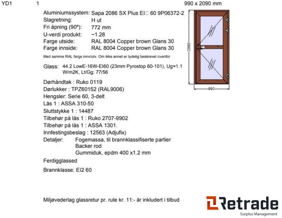 Nordan Branndør og vindu. - Tool/ Equipment: picture 4 Nordan Branndør og vindu. - Tool/ Equipment: picture 4