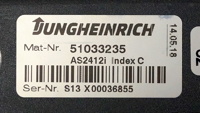 Jungheinrich 51033235 | Rij regeling Drive controller AS2412i index C from ESC21 - ECU for Material handling equipment: picture 3 Jungheinrich 51033235 | Rij regeling Drive controller AS2412i index C from ESC21 - ECU for Material handling equipment: picture 3