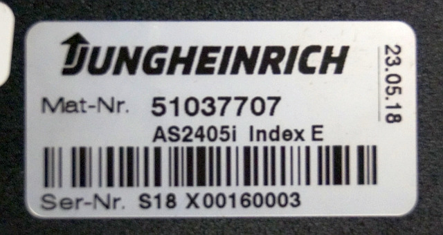 Jungheinrich 51037707 | Rij regeling driving controller AS2405i index E sn. S18X - ECU for Material handling equipment: picture 3 Jungheinrich 51037707 | Rij regeling driving controller AS2405i index E sn. S18X - ECU for Material handling equipment: picture 3