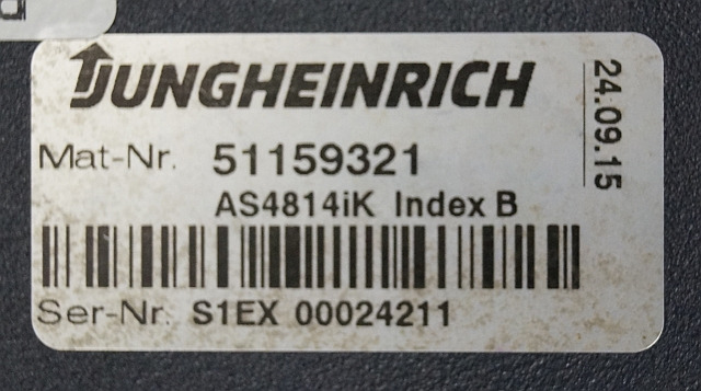 Jungheinrich 51159321 | Rij/hef regeling drive/lifting controller AS4814Ik Index - ECU for Material handling equipment: picture 4 Jungheinrich 51159321 | Rij/hef regeling drive/lifting controller AS4814Ik Index - ECU for Material handling equipment: picture 4