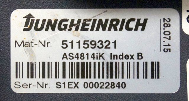 Jungheinrich 51159321 | Rij/hef regeling drive/lifting controller AS4814Ik Index - ECU for Material handling equipment: picture 4 Jungheinrich 51159321 | Rij/hef regeling drive/lifting controller AS4814Ik Index - ECU for Material handling equipment: picture 4