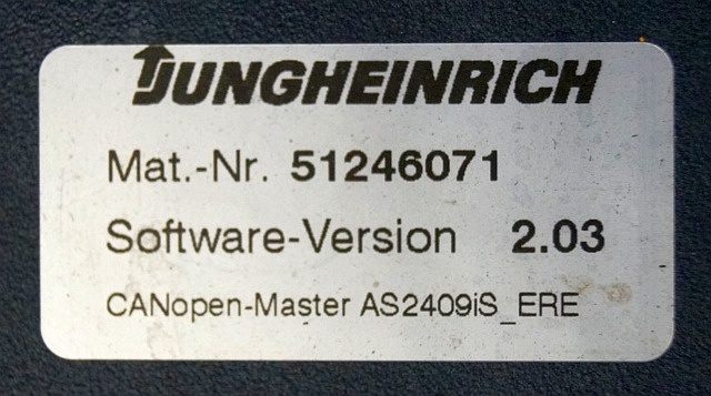 Jungheinrich 51206665 | Rij/hef regeling Drive/lift controller AS2409 i S Index - ECU for Material handling equipment: picture 3 Jungheinrich 51206665 | Rij/hef regeling Drive/lift controller AS2409 i S Index - ECU for Material handling equipment: picture 3