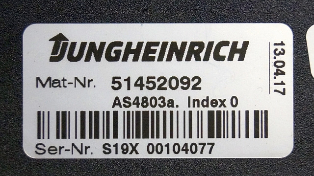Jungheinrich 51452092 | Stuur regeling steering controller AS4803A index O sn. S - ECU for Material handling equipment: picture 3 Jungheinrich 51452092 | Stuur regeling steering controller AS4803A index O sn. S - ECU for Material handling equipment: picture 3