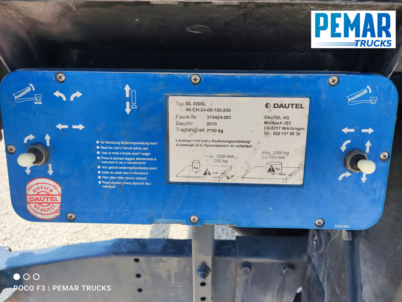 DAUTEL MULIBACH 203 PLATAFORMA ELEVADORA 2.000 KG - Tail lift: picture 5 DAUTEL MULIBACH 203 PLATAFORMA ELEVADORA 2.000 KG - Tail lift: picture 5