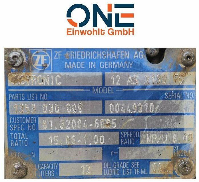 Getriebe MAN TGA, TGS, ZF 12AS 2130TD, 12AS2130DD - Gearbox for Truck: picture 3 Getriebe MAN TGA, TGS, ZF 12AS 2130TD, 12AS2130DD - Gearbox for Truck: picture 3
