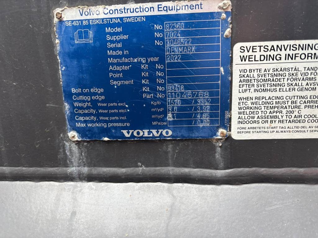 Volvo L 90 H Bucket - Bucket for Construction machinery: picture 2 Volvo L 90 H Bucket - Bucket for Construction machinery: picture 2