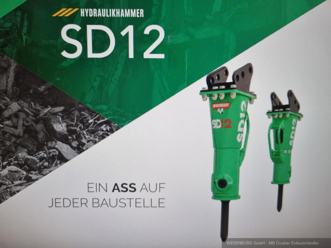 Montabert Hydraulikhammer SD12 Trägerklasse: 1,2 - 2,2 t - Hydraulic hammer for Construction machinery: picture 1 Montabert Hydraulikhammer SD12 Trägerklasse: 1,2 - 2,2 t - Hydraulic hammer for Construction machinery: picture 1
