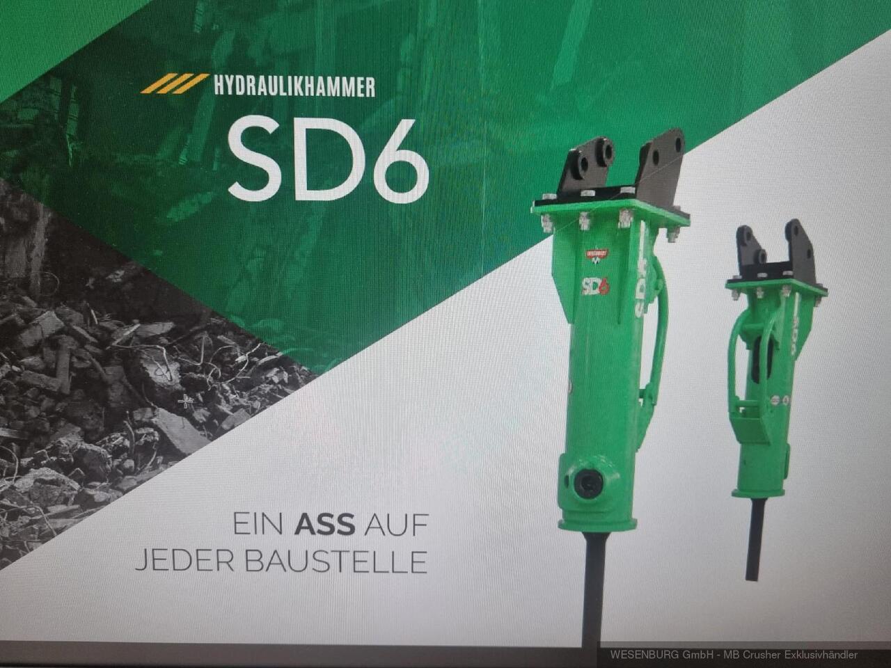 Montabert Hydraulikhammer SD6 Trägerklasse: 0,7 - 1,2 t - Hydraulic hammer for Construction machinery: picture 1 Montabert Hydraulikhammer SD6 Trägerklasse: 0,7 - 1,2 t - Hydraulic hammer for Construction machinery: picture 1