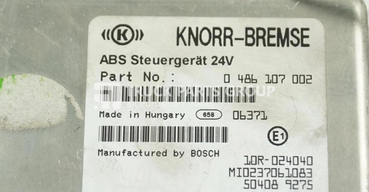 IVECO EUROCARGO, EURO CARGO, TECTOR EURO 4, EURO 5 emission ABS control unit, brake control unit, by KNORR - BREMSE 504059275, 0486107002 - ECU for Truck: picture 1 IVECO EUROCARGO, EURO CARGO, TECTOR EURO 4, EURO 5 emission ABS control unit, brake control unit, by KNORR - BREMSE 504059275, 0486107002 - ECU for Truck: picture 1