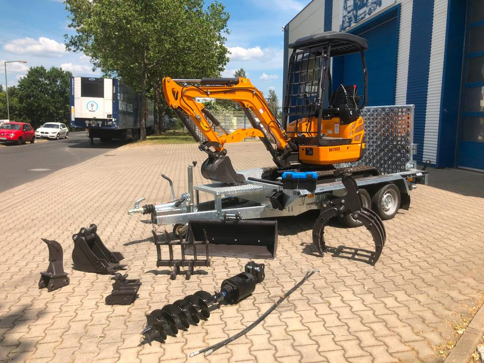 Minibagger BK1700JS + Tieflader + Zubehör *INKL.19% MWST*BERGER KRAUS*KUBOTA*JOYST*SOFORT! - Mini excavator, Trailer: picture 1 Minibagger BK1700JS + Tieflader + Zubehör *INKL.19% MWST*BERGER KRAUS*KUBOTA*JOYST*SOFORT! - Mini excavator, Trailer: picture 1