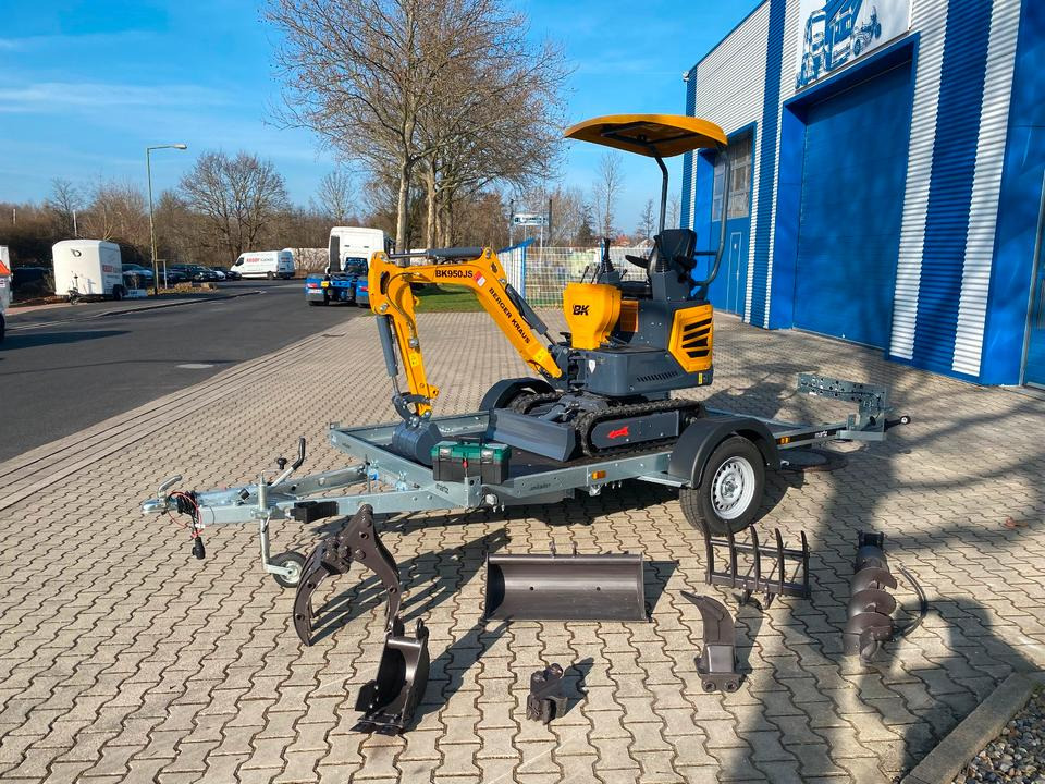 Minibagger BK950JS + Anhänger + Zubehör *INKL.19% MWST*BERGER KRAUS*JOYSTICK*SOFORT!* - Mini excavator, Trailer: picture 1 Minibagger BK950JS + Anhänger + Zubehör *INKL.19% MWST*BERGER KRAUS*JOYSTICK*SOFORT!* - Mini excavator, Trailer: picture 1