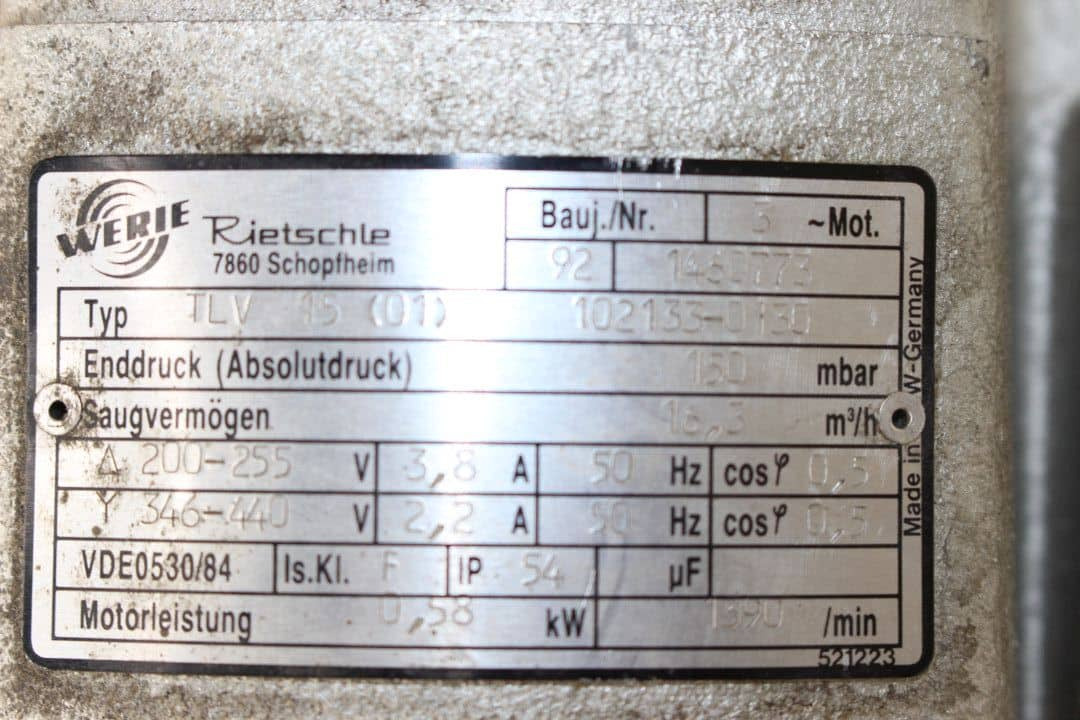 Rietschle TLV 15 (01) - Industrial equipment: picture 5 Rietschle TLV 15 (01) - Industrial equipment: picture 5
