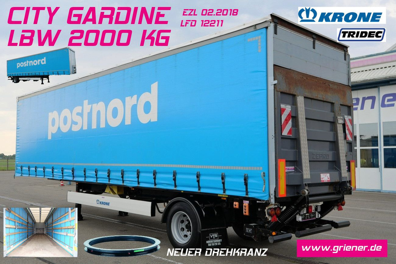 Krone CITYSATTEL KRONE 1-achs SEP 10/ BPW/TRIDEC lenk - Curtainsider semi-trailer: picture 1 Krone CITYSATTEL KRONE 1-achs SEP 10/ BPW/TRIDEC lenk - Curtainsider semi-trailer: picture 1