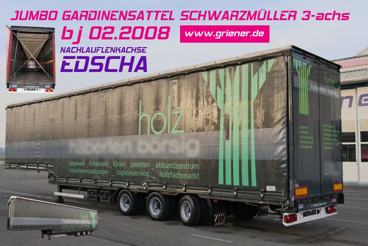 Schwarzmüller JUMBO GARDINE SCHWANENHALS LENKACHSE BPW - Curtainsider semi-trailer: picture 1 Schwarzmüller JUMBO GARDINE SCHWANENHALS LENKACHSE BPW - Curtainsider semi-trailer: picture 1