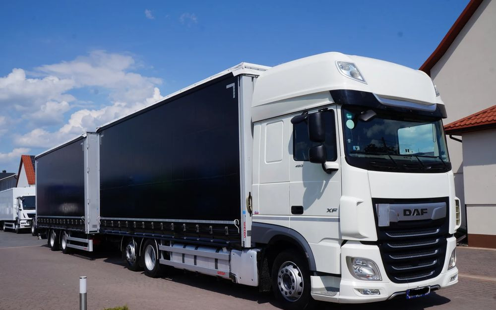 Curtainsider truck DAF XF 480 EURO 6 ZESTAW TANDEM PRZEJAZDOWY 120 M3  7,7 M + 7,7 M WECON: picture 1