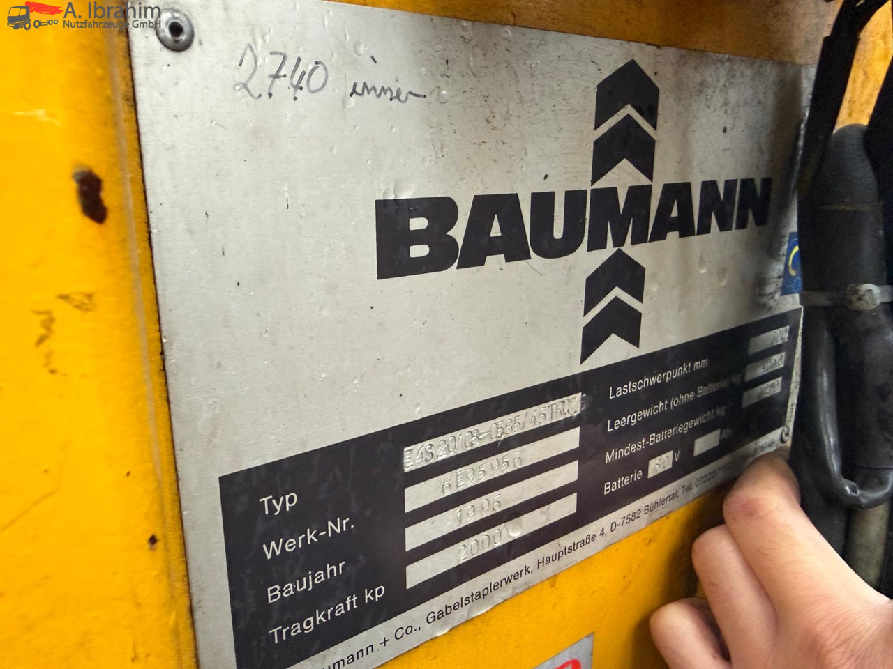 Baumann E 4S20/08 Elektrostapler | 2000 Kg Tragkraft | 80V Batterien - Side loader: picture 3 Baumann E 4S20/08 Elektrostapler | 2000 Kg Tragkraft | 80V Batterien - Side loader: picture 3