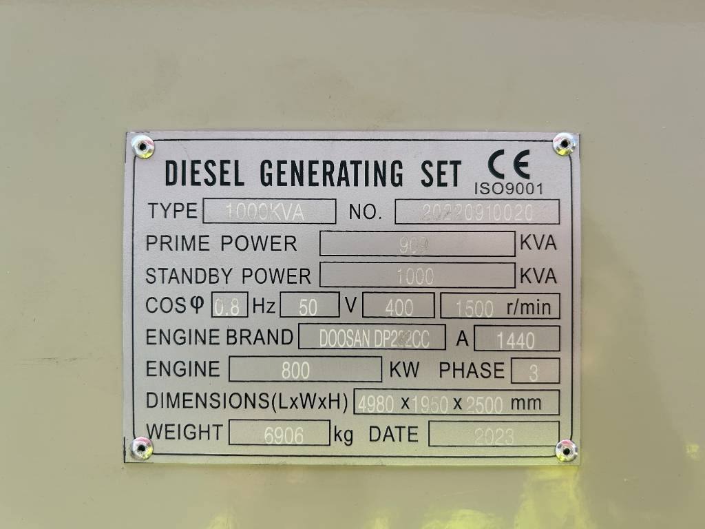 Doosan DP222CC - 1000 kVA Generator - DPX-19859 - Generator set: picture 4 Doosan DP222CC - 1000 kVA Generator - DPX-19859 - Generator set: picture 4