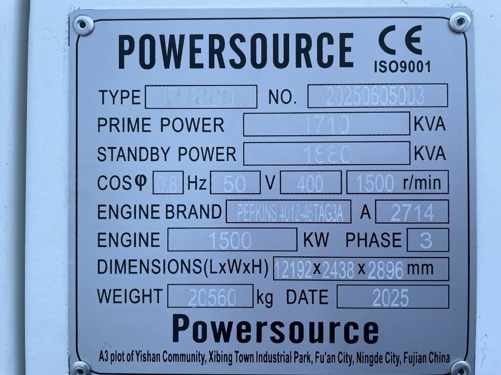 Perkins 4012-46TAG3A - 1.880 kVA Generator - DPX-19824 - Generator set: picture 4 Perkins 4012-46TAG3A - 1.880 kVA Generator - DPX-19824 - Generator set: picture 4