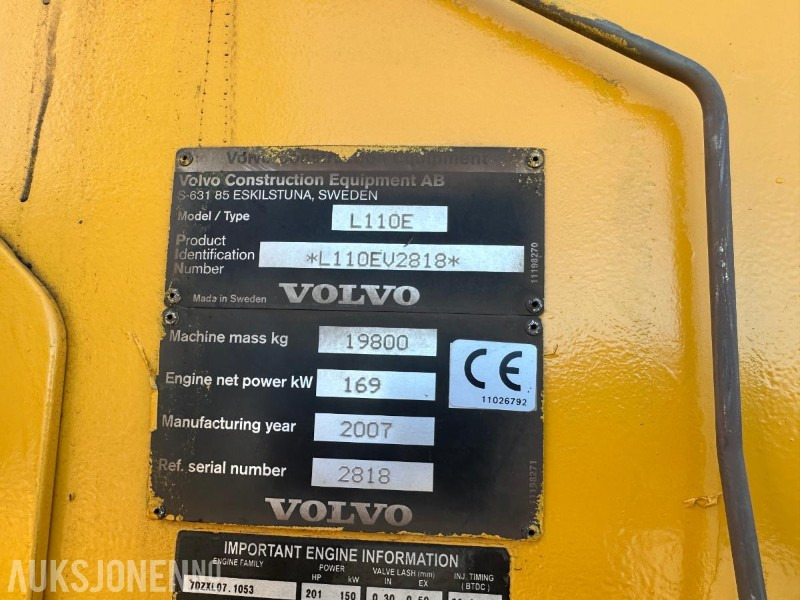 2007 Volvo L110E HJULLASTER - 11000 Timer - Wheel loader: picture 4 2007 Volvo L110E HJULLASTER - 11000 Timer - Wheel loader: picture 4
