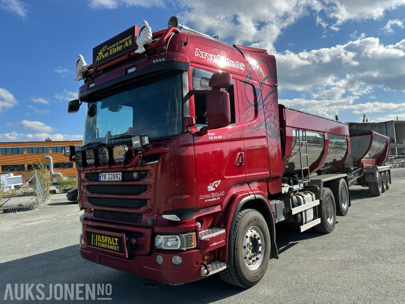 Tipper 2013 Scania R500 tippbil med asfaltbalje og tilhenger: picture 8