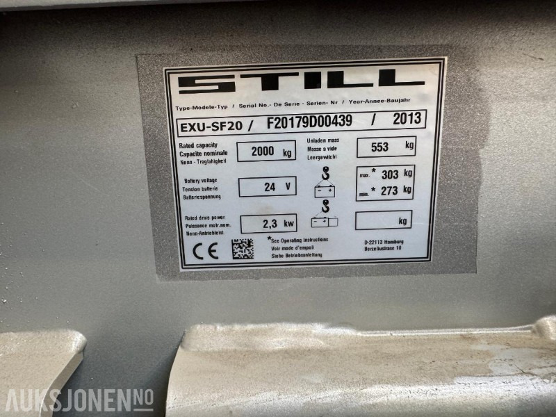 Material handling equipment 2013 Still EXU-SF20 snile / palleløfter: picture 14