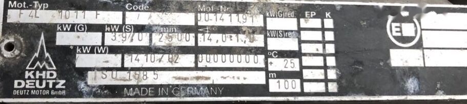 Deutz F4L1011F Kramer - Engine for Wheel loader: picture 3 Deutz F4L1011F Kramer - Engine for Wheel loader: picture 3