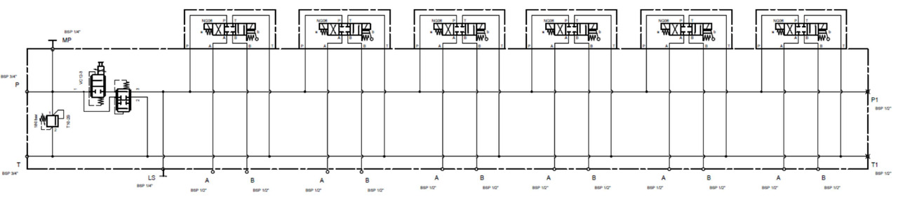 Construction machinery Proportional Valve Cetop valve 6 functions 16GPM 60 l/min + Scanreco G2B Radio Remote and manual operation: picture 7 Construction machinery Proportional Valve Cetop valve 6 functions 16GPM 60 l/min + Scanreco G2B Radio Remote and manual operation: picture 7