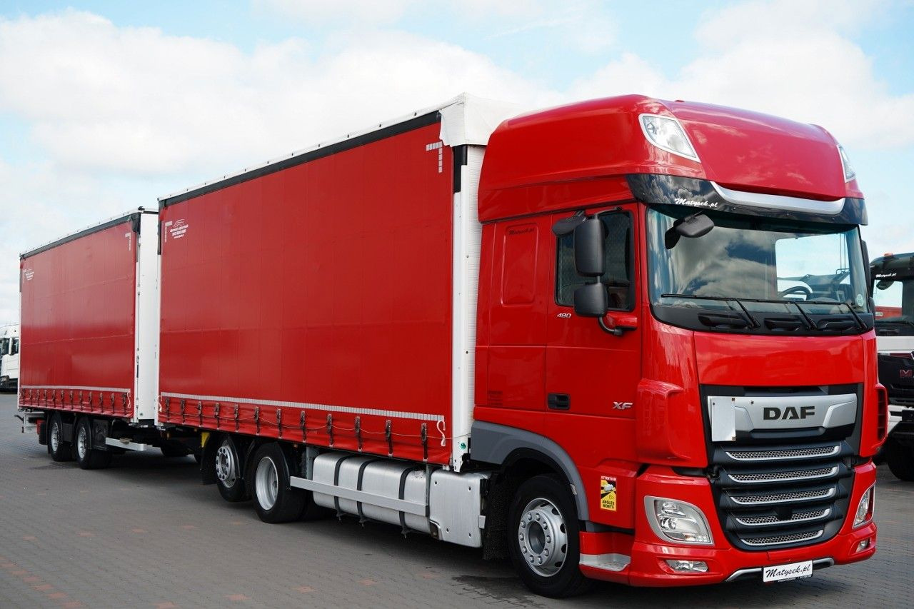DAF XF 480 / ZESTAW TANDEM / 120 M3 / PRZEJAZDOWY / - Curtainsider truck: picture 1 DAF XF 480 / ZESTAW TANDEM / 120 M3 / PRZEJAZDOWY / - Curtainsider truck: picture 1