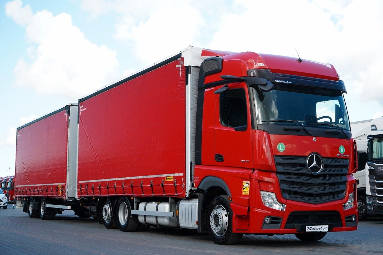 Mercedes-Benz ACTROS 2545 / ZESTAW TANDEM 120 M3 / PRZEJAZDOW - Curtainsider truck: picture 1 Mercedes-Benz ACTROS 2545 / ZESTAW TANDEM 120 M3 / PRZEJAZDOW - Curtainsider truck: picture 1