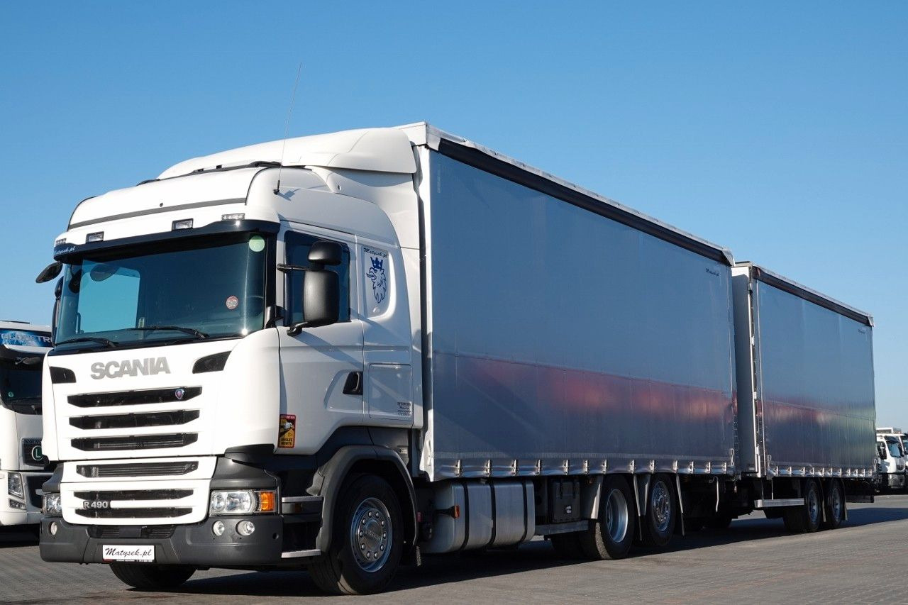 Scania R 490 / ZESTAW TANDEM / PRZEJAZDOWY / 120 M3 / - Curtainsider truck: picture 1 Scania R 490 / ZESTAW TANDEM / PRZEJAZDOWY / 120 M3 / - Curtainsider truck: picture 1