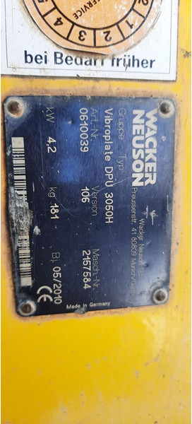 Wacker Rüttelplatte DPU 3050H - Vibratory plate: picture 4 Wacker Rüttelplatte DPU 3050H - Vibratory plate: picture 4