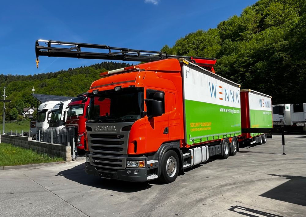 Scania G420 // Tandem // HDS Palfinger 18002 EH // Przyczepa // Oś skrętna podnoszona // Video !!! - Curtainsider truck, Electric truck: picture 1 Scania G420 // Tandem // HDS Palfinger 18002 EH // Przyczepa // Oś skrętna podnoszona // Video !!! - Curtainsider truck, Electric truck: picture 1