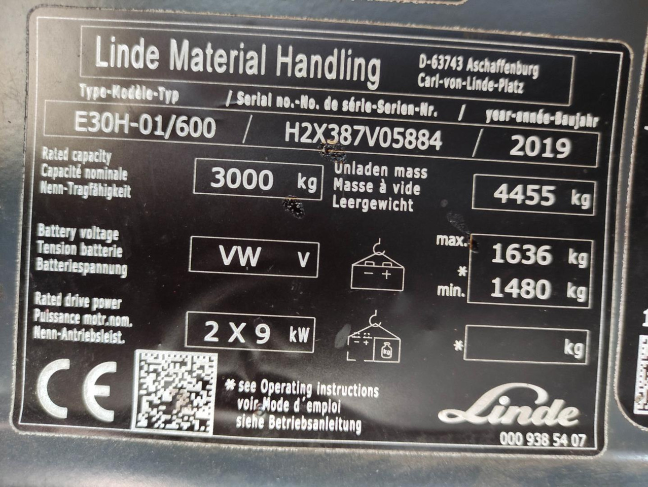 Electric forklift Linde E30H-01/600-387: picture 6
