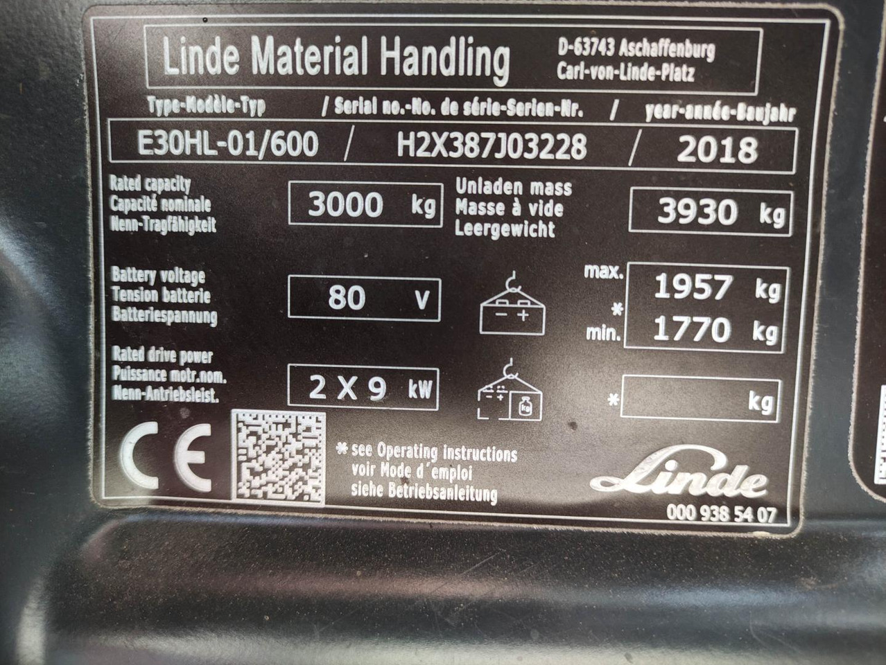 Electric forklift Linde E30HL-01/600-387: picture 6