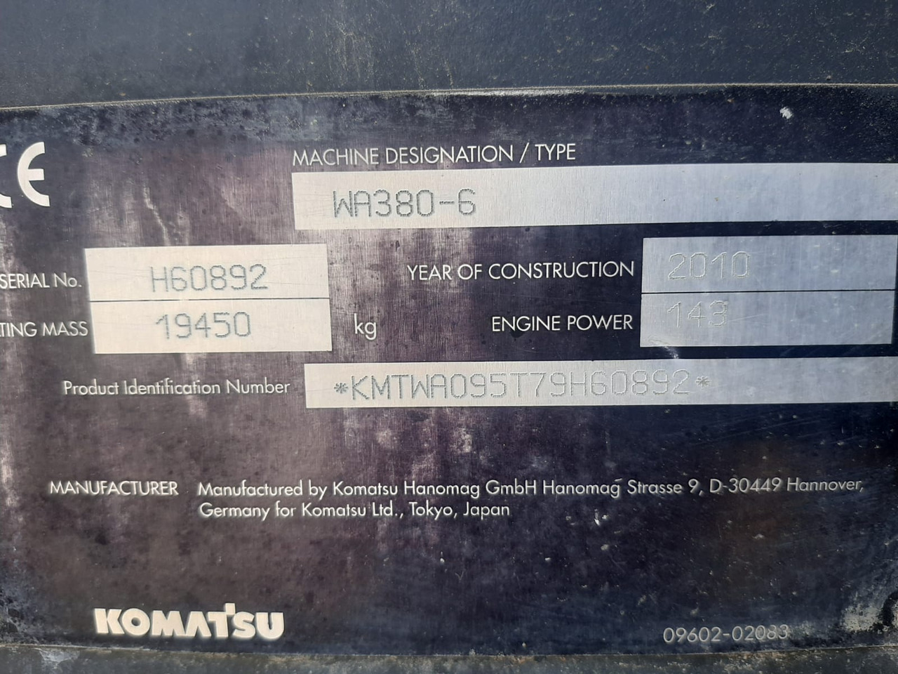 KOMATSU Wa 380.6 - Wheel loader: picture 3 KOMATSU Wa 380.6 - Wheel loader: picture 3