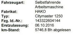 Hako Citymaster 1250 Kehrmaschine - Road sweeper: picture 3 Hako Citymaster 1250 Kehrmaschine - Road sweeper: picture 3