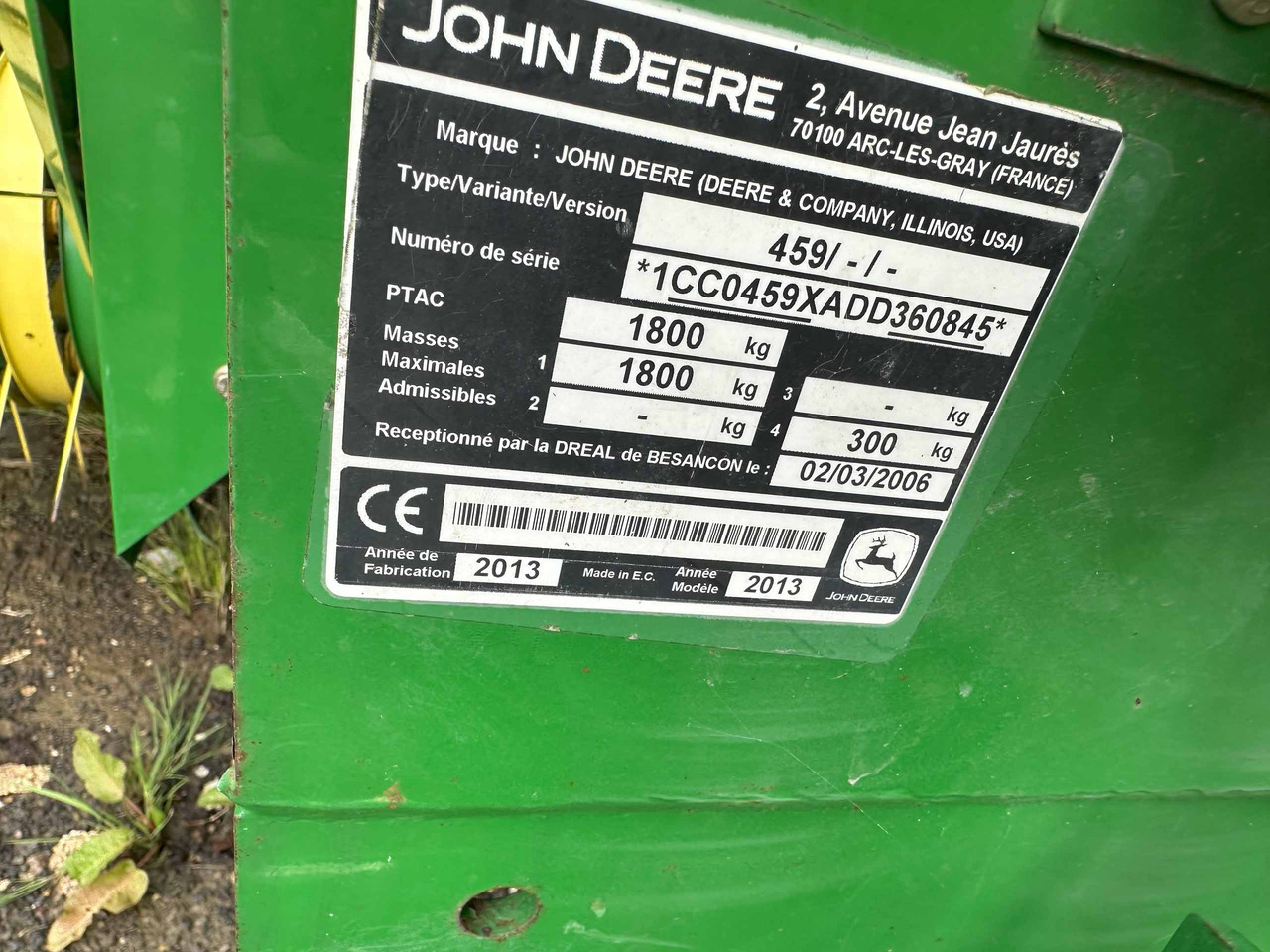 John Deere 459 baler - Square baler: picture 5 John Deere 459 baler - Square baler: picture 5