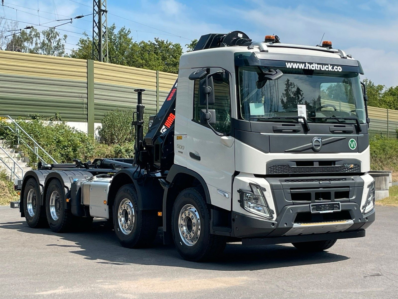 Hook lift truck, Crane truck Volvo FMX 500 8x4 Abrollkipper + Kran Hiab 228-6: picture 8