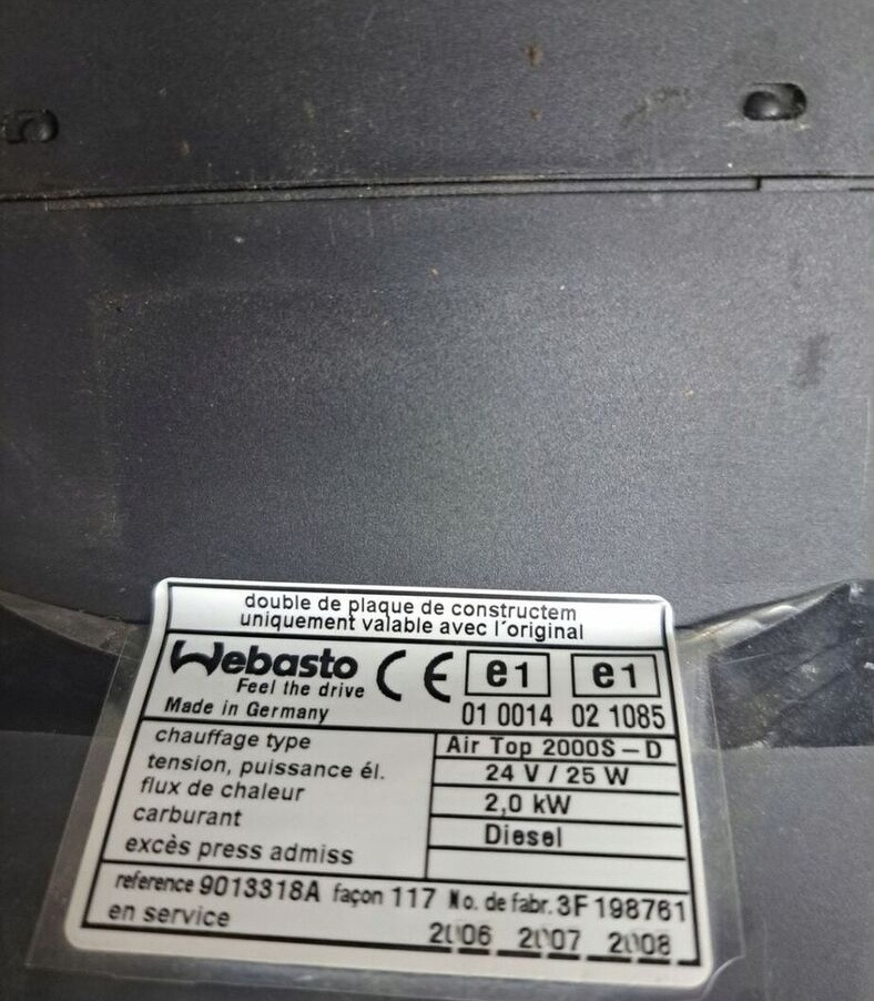 Webasto DEWASTO AIR TOP 2000 S Renault PREMIUM MIDLUM DXI VOLVO FL FE - Heating/ Ventilation for Truck: picture 2 Webasto DEWASTO AIR TOP 2000 S Renault PREMIUM MIDLUM DXI VOLVO FL FE - Heating/ Ventilation for Truck: picture 2