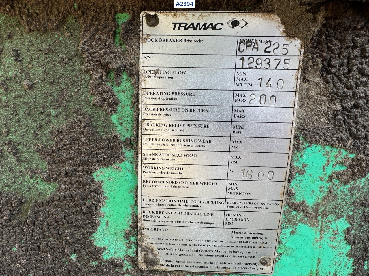 Excavator 2004 Montabert CPA 225 Drilltower w/ compressor: picture 19