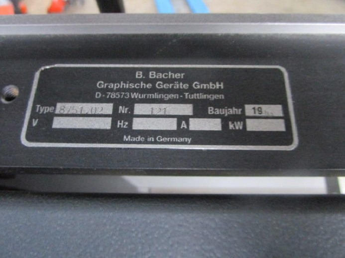 Printing machinery PLATTENABKANTGERÄT BACHER 8751.02: picture 7