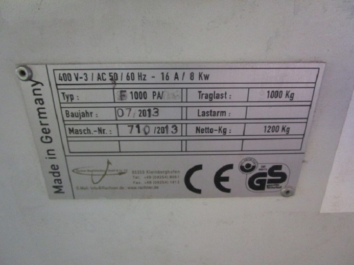 STAPELWENDER RACHNER F 1000 MIT LÜFTER UND RÜTTLER - Printing machinery: picture 4 STAPELWENDER RACHNER F 1000 MIT LÜFTER UND RÜTTLER - Printing machinery: picture 4