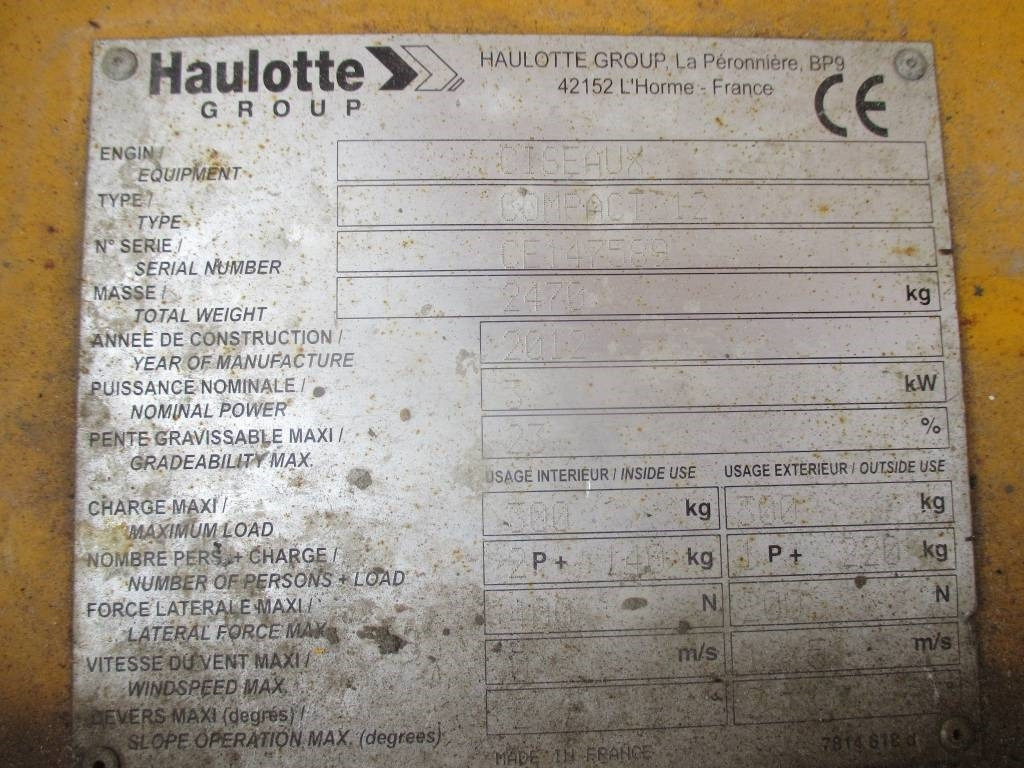 Scissor lift Haulotte Compact 12: picture 10 Scissor lift Haulotte Compact 12: picture 10